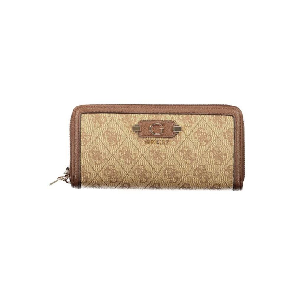 Guess Jeans Beige Poliuretano Womens Wallet With Zip Closure